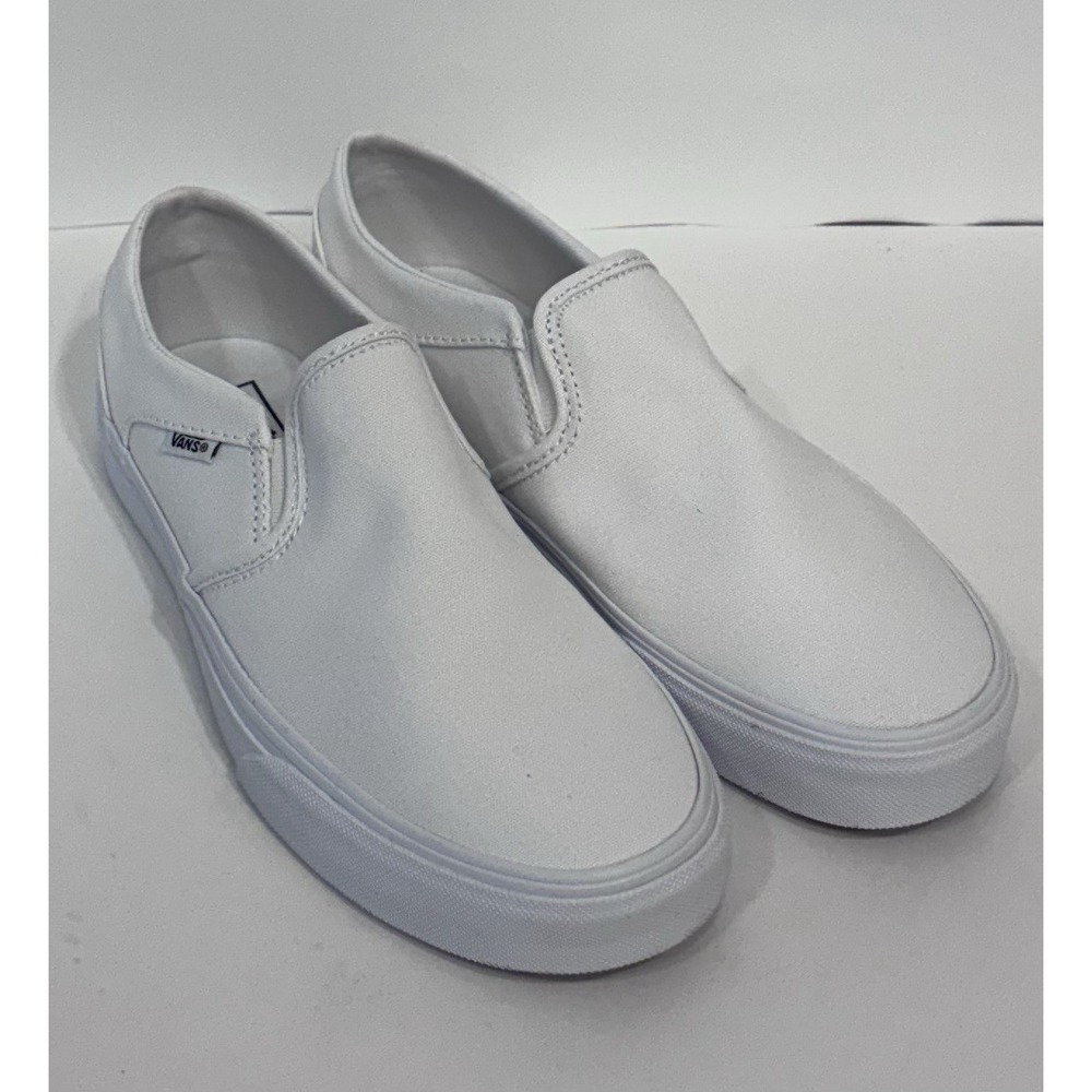 Vans Classic Slip-On Womens Size 9 White Athletic Skateboard Shoes Sneakers